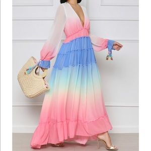 NWT Rainbow Maxi Dress - Size Medium